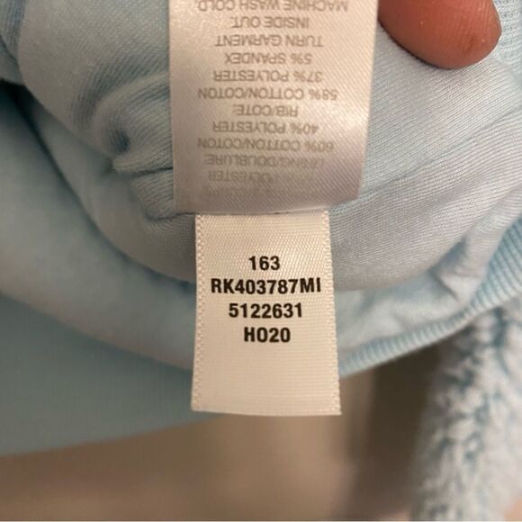 Z by Zella light blue faux Sherpa shearling Aura teddy full zip hoodie jacket -M - Picture 5 of 10